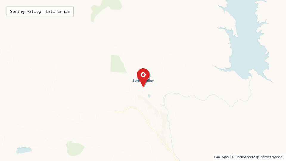 Street map of Spring Valley, California with location pin