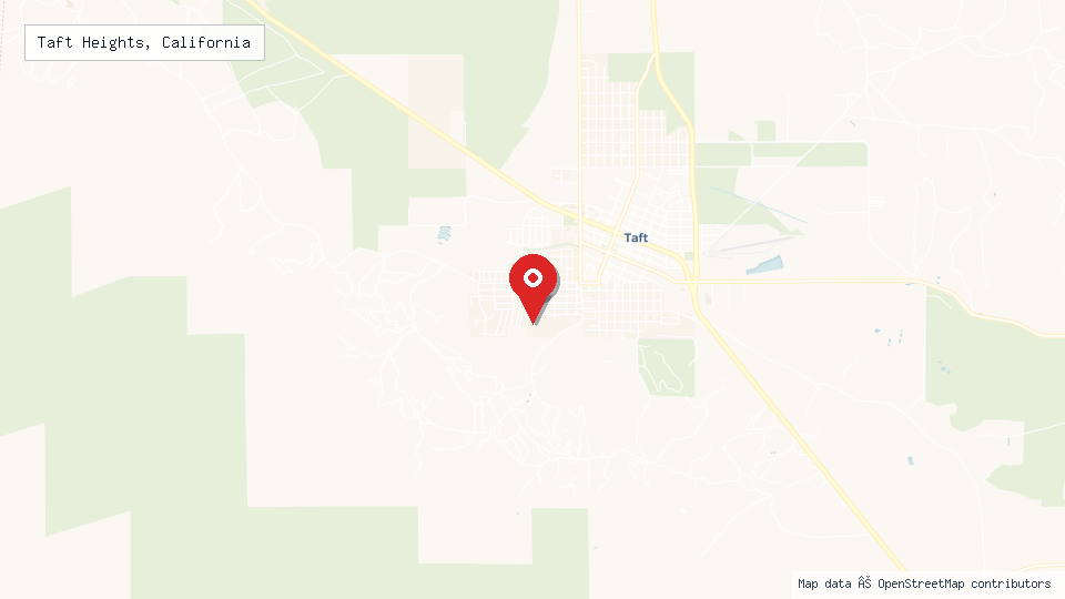 Street map of Taft Heights, California with location pin