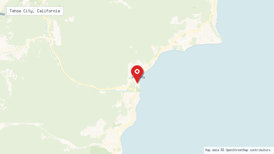 Street map of Tahoe City, California with location pin