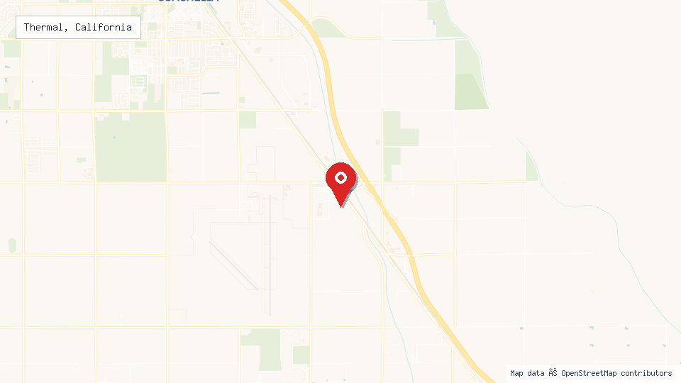 Street map of Thermal, California with location pin