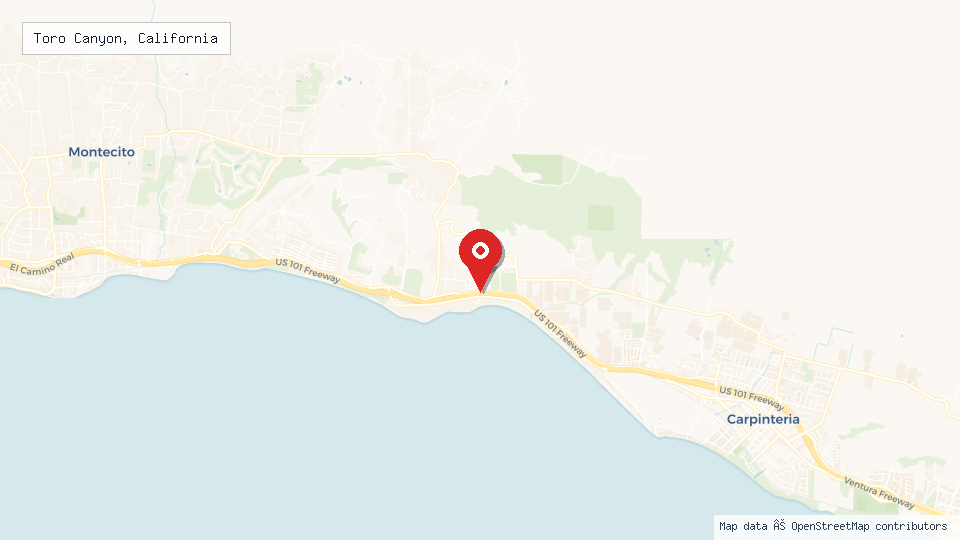 Street map of Toro Canyon, California with location pin