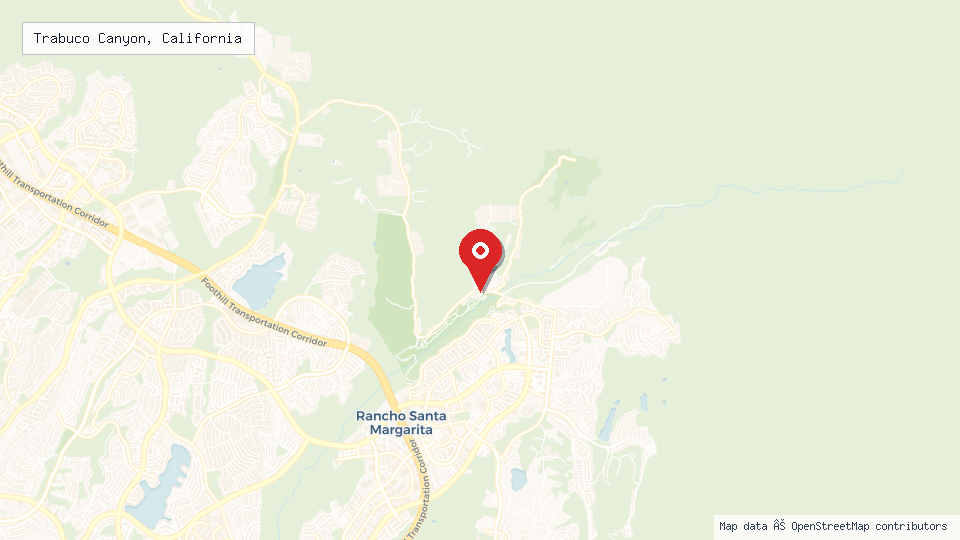 Street map of Trabuco Canyon, California with location pin