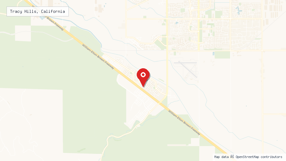 Street map of Tracy Hills, California with location pin