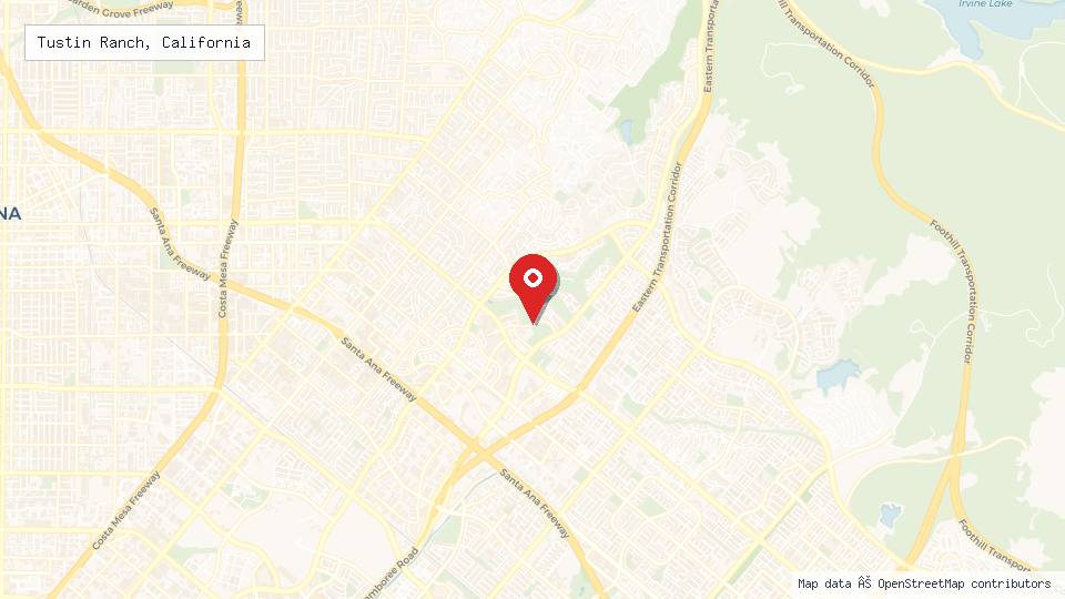 Street map of Tustin Ranch, California with location pin