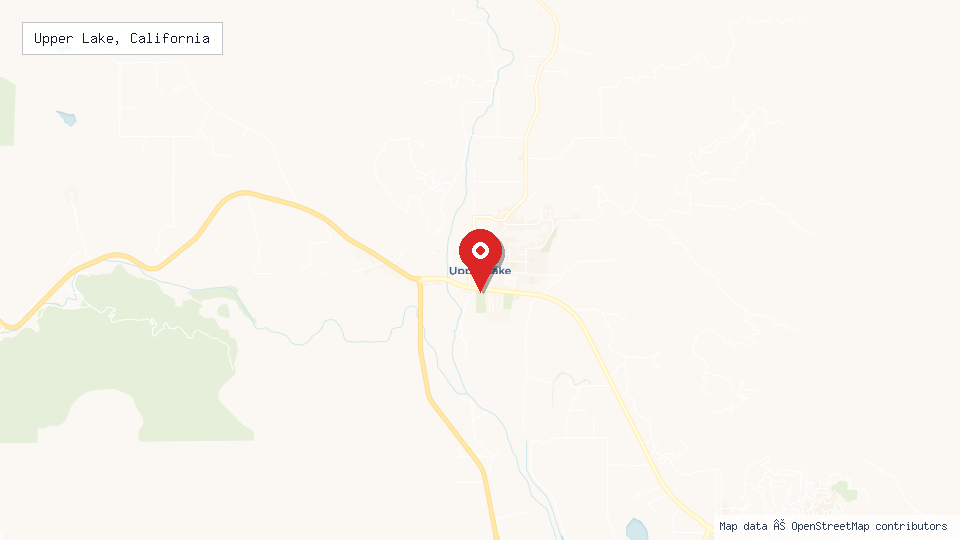 Street map of Upper Lake, California with location pin