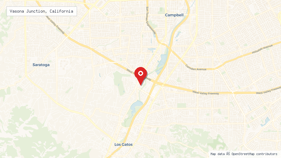 Street map of Vasona Junction, California with location pin