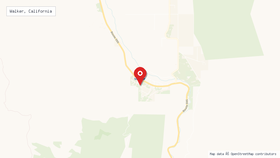 Street map of Walker, California with location pin