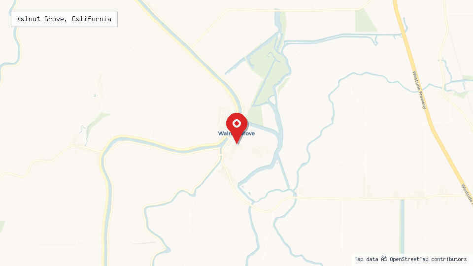 Street map of Walnut Grove, California with location pin