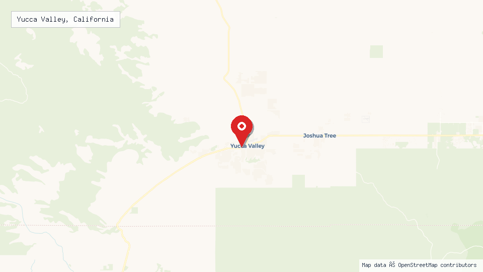 Street map of Yucca Valley, California with location pin