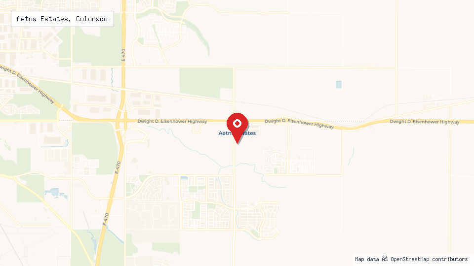 Street map of Aetna Estates, Colorado with location pin