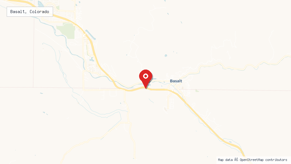 Street map of Basalt, Colorado with location pin