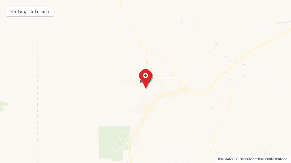 Street map of Beulah, Colorado with location pin