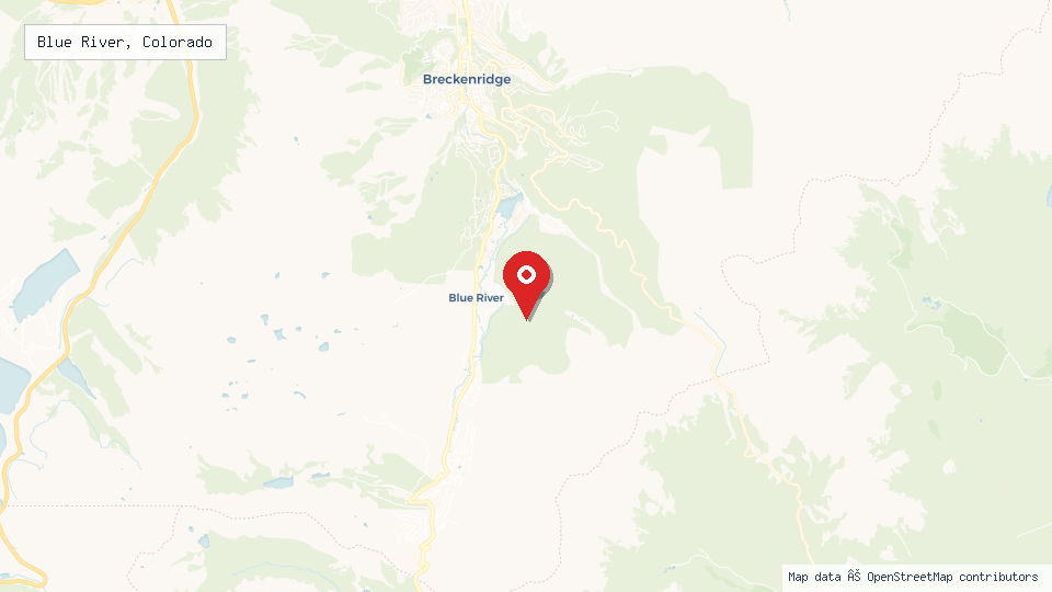 Street map of Blue River, Colorado with location pin