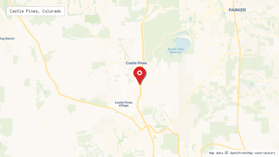 Street map of Castle Pines, Colorado with location pin