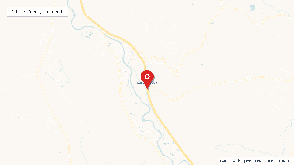Street map of Cattle Creek, Colorado with location pin