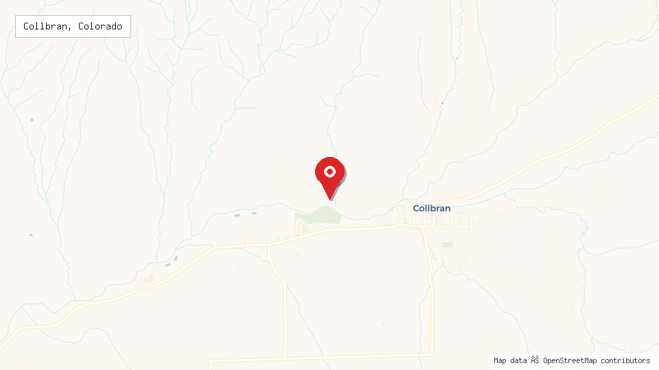 Street map of Collbran, Colorado with location pin