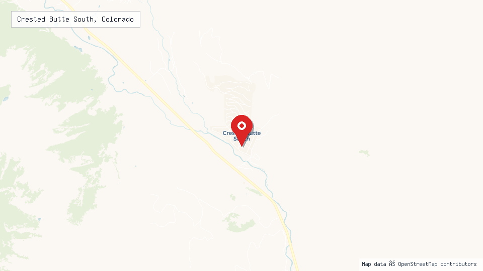 Street map of Crested Butte South, Colorado with location pin