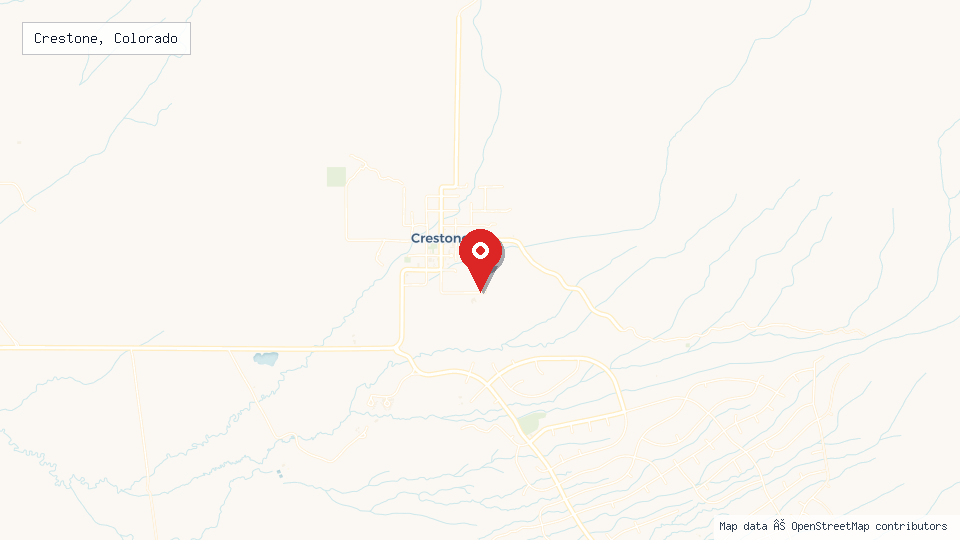 Street map of Crestone, Colorado with location pin