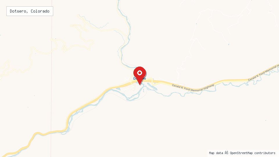 Street map of Dotsero, Colorado with location pin