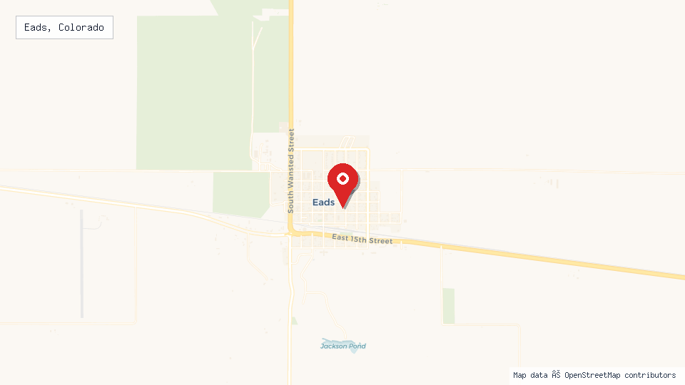 Street map of Eads, Colorado with location pin