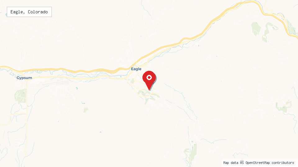 Street map of Eagle, Colorado with location pin