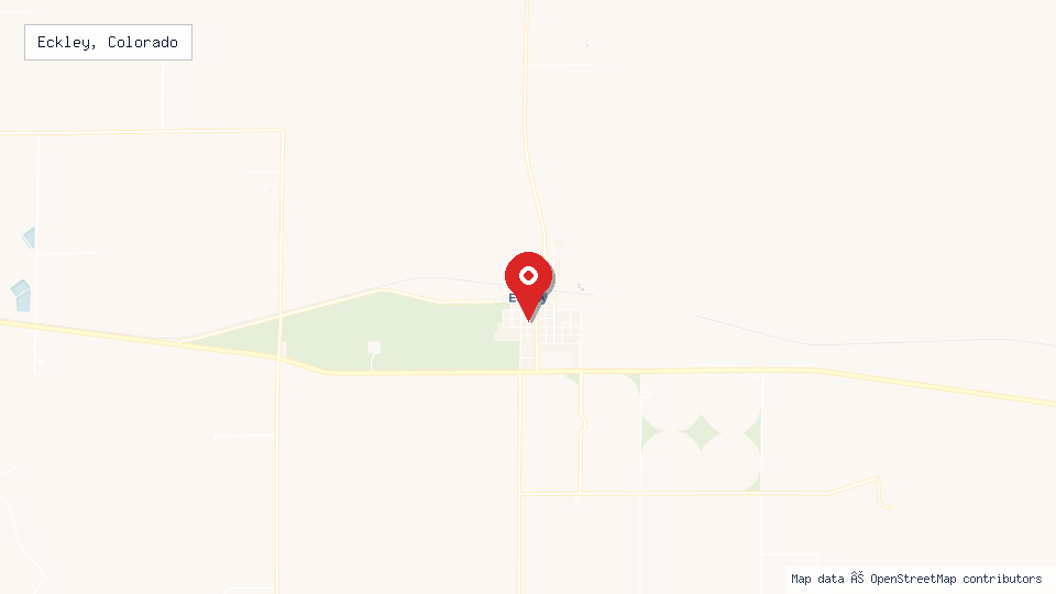 Street map of Eckley, Colorado with location pin