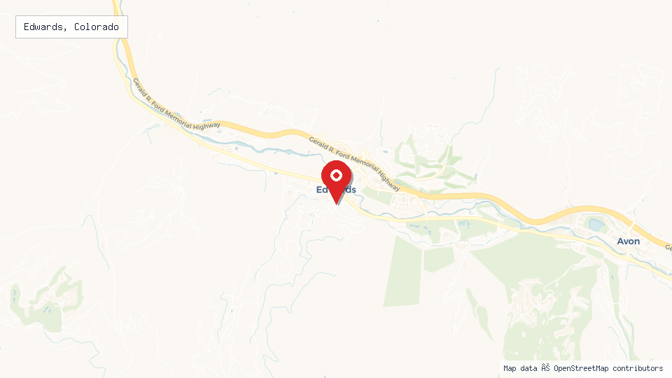 Street map of Edwards, Colorado with location pin