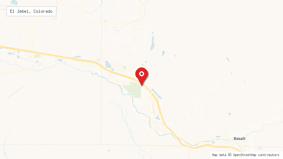 Street map of El Jebel, Colorado with location pin