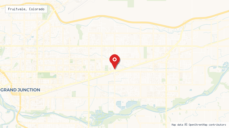Street map of Fruitvale, Colorado with location pin