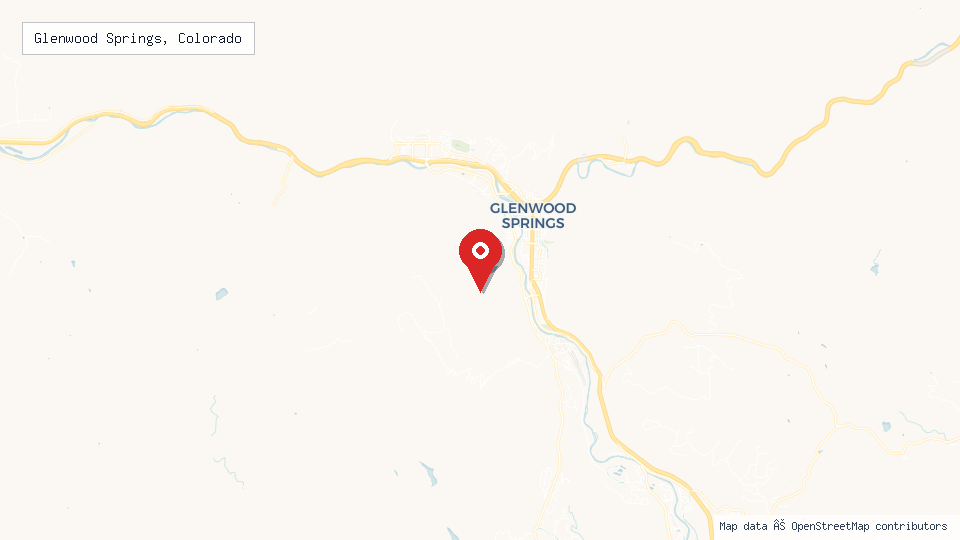 Street map of Glenwood Springs, Colorado with location pin