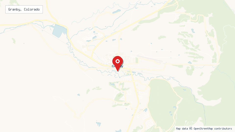 Street map of Granby, Colorado with location pin