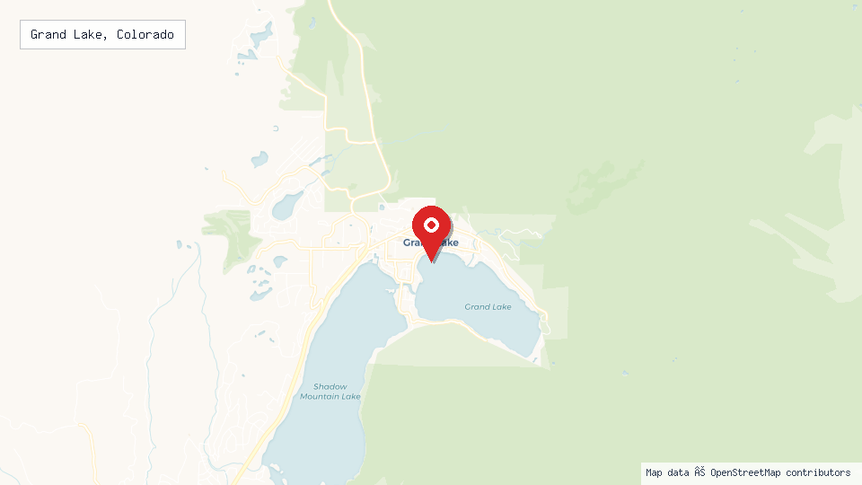 Street map of Grand Lake, Colorado with location pin