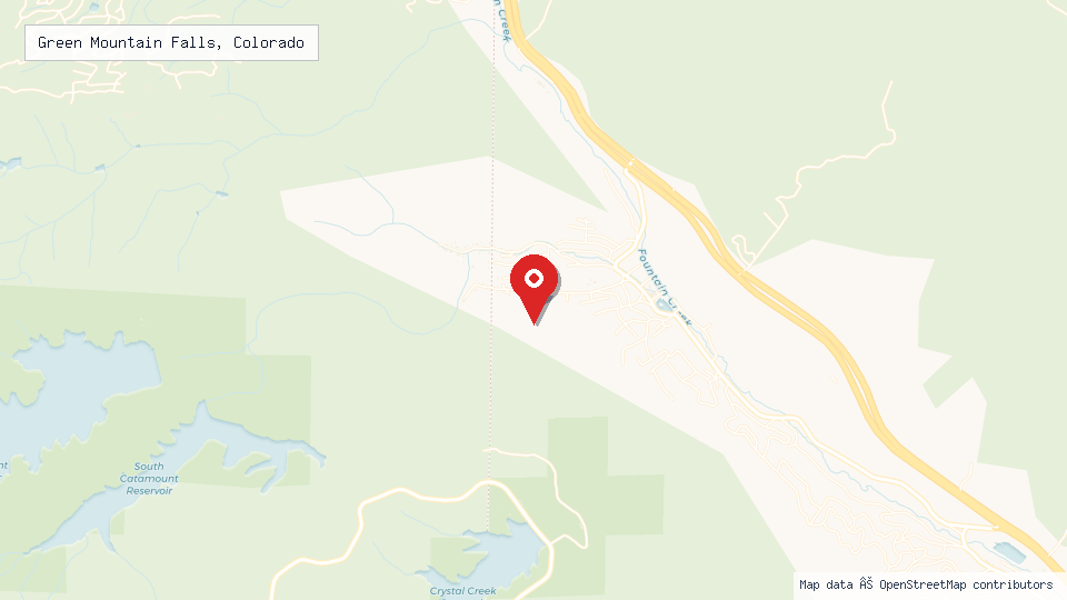 Street map of Green Mountain Falls, Colorado with location pin