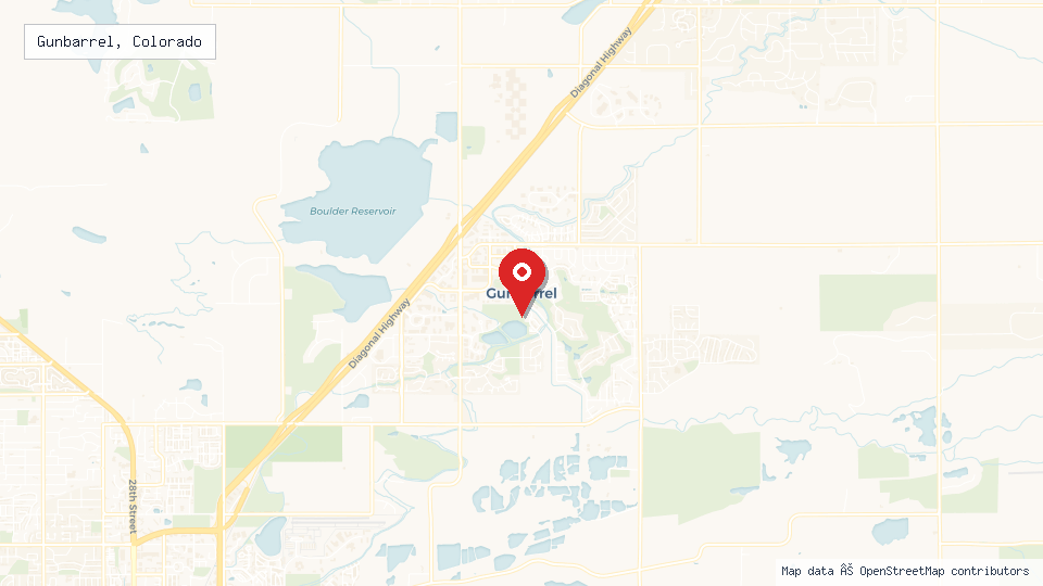 Street map of Gunbarrel, Colorado with location pin