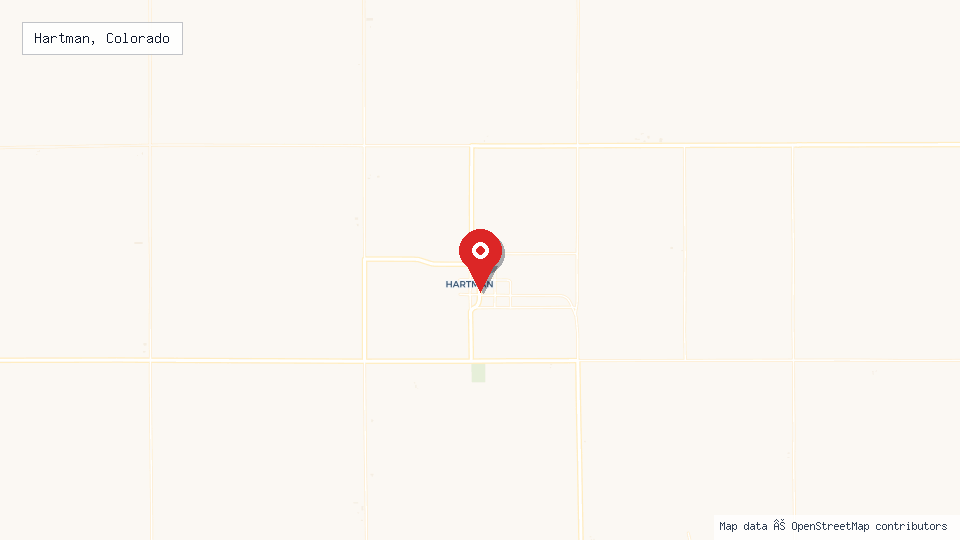 Street map of Hartman, Colorado with location pin