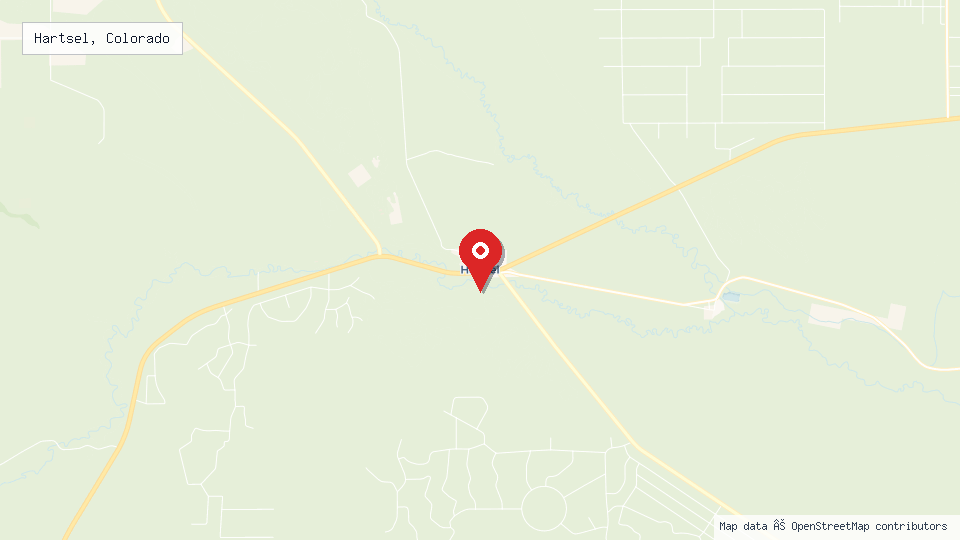 Street map of Hartsel, Colorado with location pin