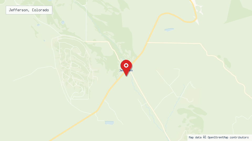 Street map of Jefferson, Colorado with location pin