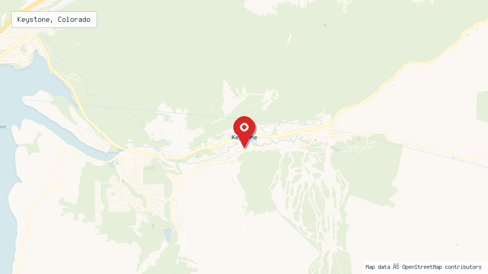 Street map of Keystone, Colorado with location pin