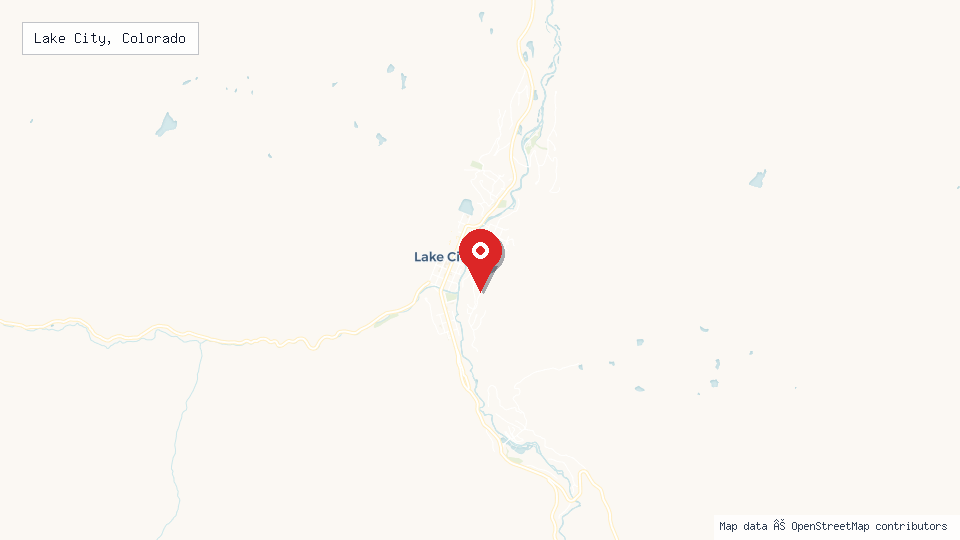 Street map of Lake City, Colorado with location pin