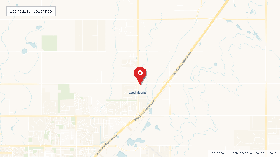 Street map of Lochbuie, Colorado with location pin