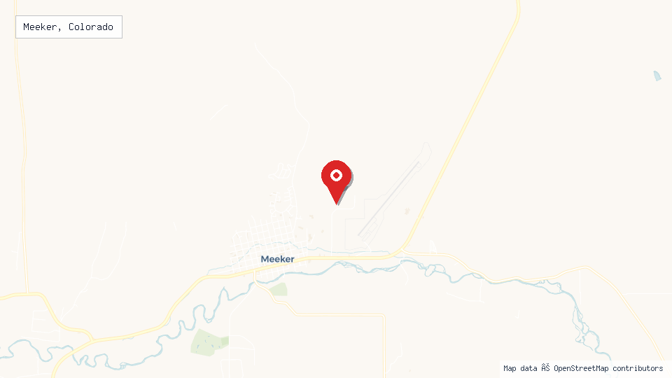 Street map of Meeker, Colorado with location pin