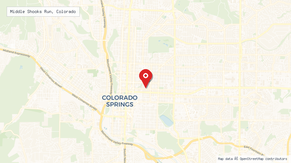 Street map of Middle Shooks Run, Colorado with location pin