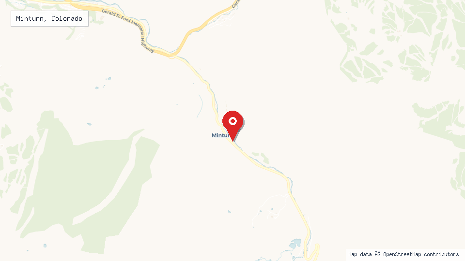 Street map of Minturn, Colorado with location pin