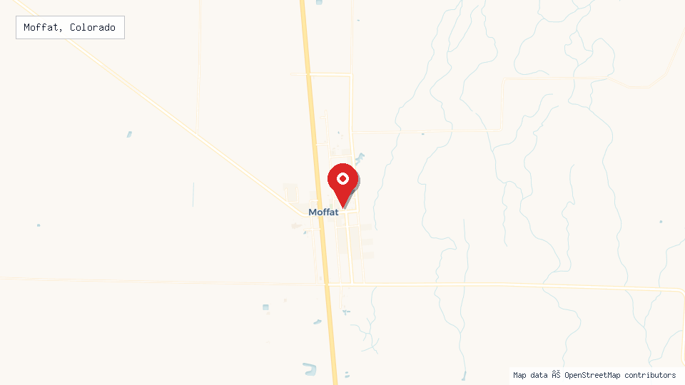 Street map of Moffat, Colorado with location pin