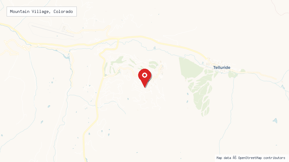 Street map of Mountain Village, Colorado with location pin