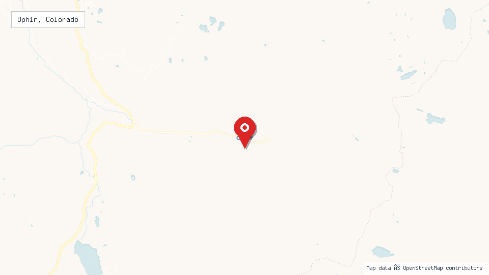 Street map of Ophir, Colorado with location pin