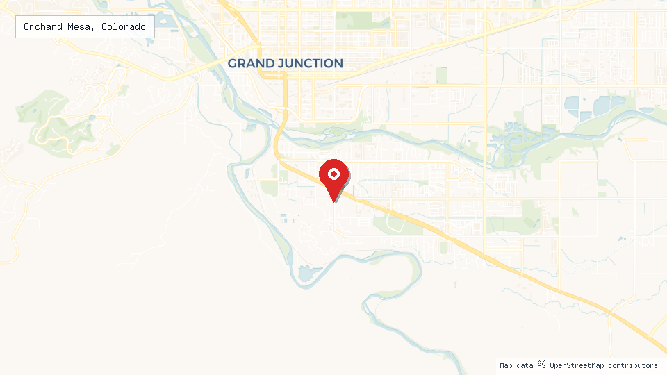 Street map of Orchard Mesa, Colorado with location pin