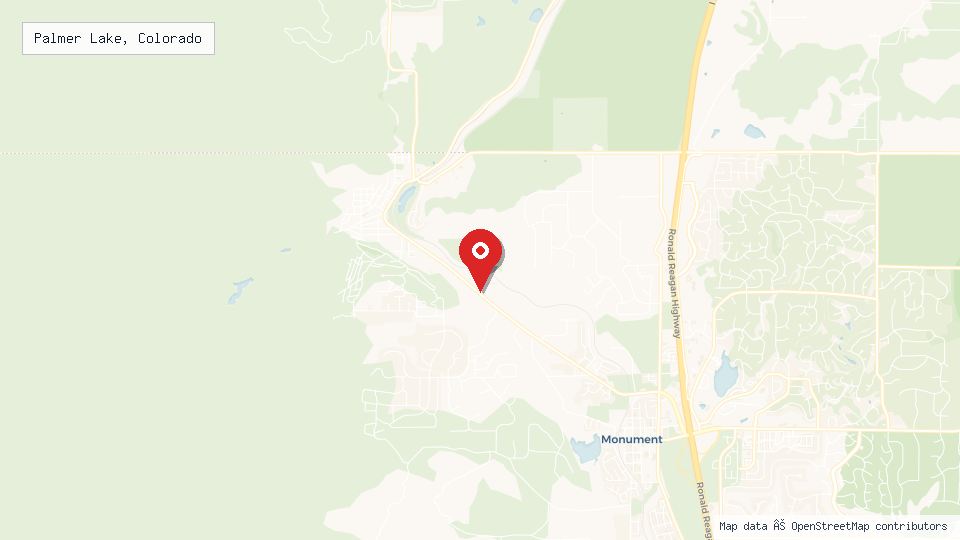 Street map of Palmer Lake, Colorado with location pin