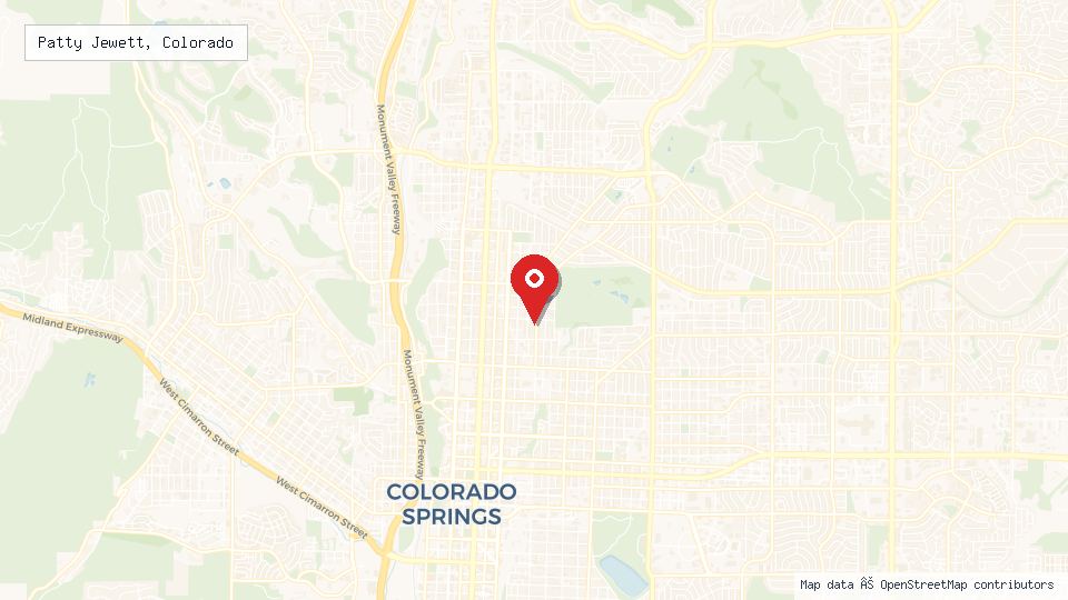 Street map of Patty Jewett, Colorado with location pin
