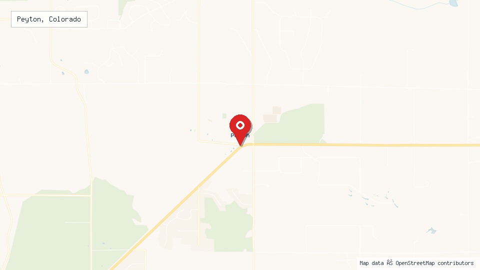 Street map of Peyton, Colorado with location pin